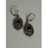 925 Sterling Silver Garnet & Marcasite Earrings Length 1.4 Inch