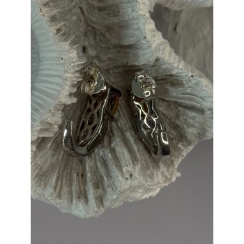 925 Sterling Silver Yellow Opal & Tanzanite Earrings Length 0.70 inch