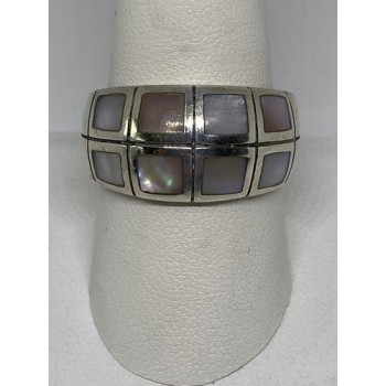 925 Sterling Silver Ring With Mother Of Pearl Size 9.75