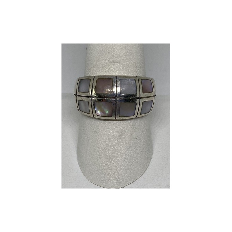 925 Sterling Silver Ring With Mother Of Pearl Size 9.75