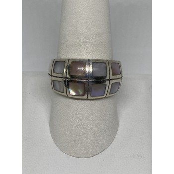 925 Sterling Silver Ring With Mother Of Pearl Size 9.75