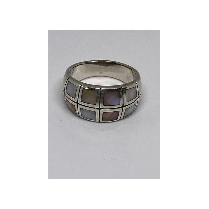 925 Sterling Silver Ring With Mother Of Pearl Size 9.75