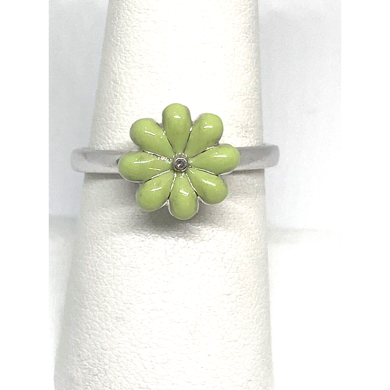 925 Sterling Silver Sapphire And Enamel Ring Size 8