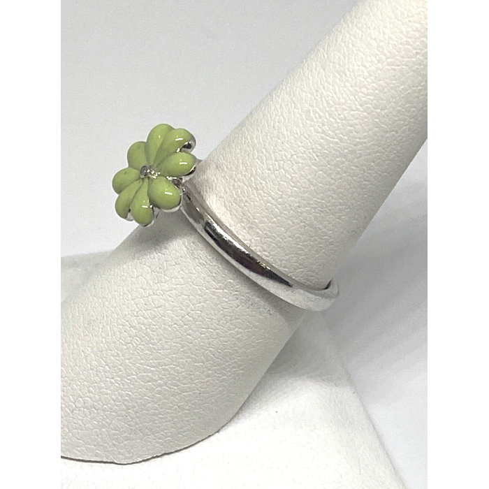 925 Sterling Silver Sapphire And Enamel Ring Size 8