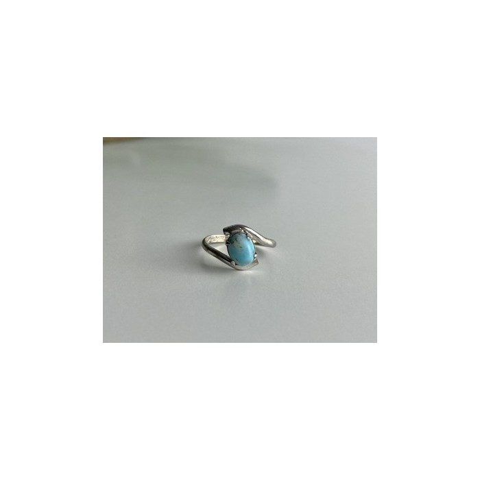 Vintage 925 Sterling Silver Larimar Ring Size 6.5