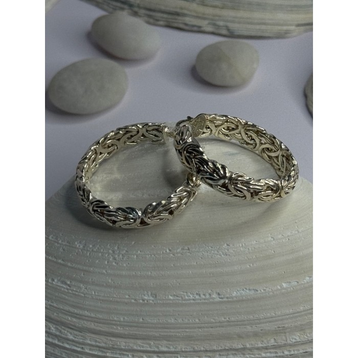 Elegant Design 925 Sterling Silver Earrings Length 1 inch