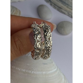 Elegant Design 925 Sterling Silver Earrings Length 1 inch