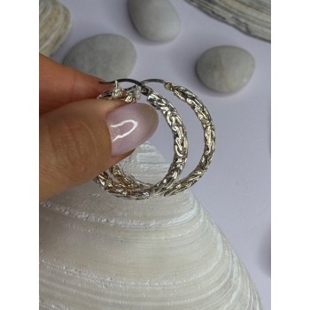 Elegant Design 925 Sterling Silver Earrings Length 1 inch