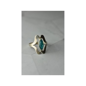 925 Sterling Silver Chinese Turquoise Ring Size 6.75 Mexico