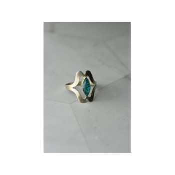 925 Sterling Silver Chinese Turquoise Ring Size 6.75 Mexico