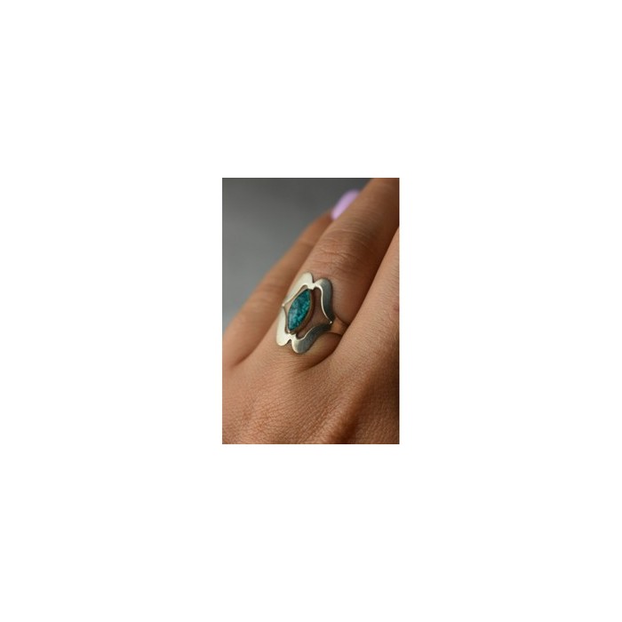 925 Sterling Silver Chinese Turquoise Ring Size 6.75 Mexico