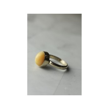 925 Sterling Silver Amber Ring Size 8.5