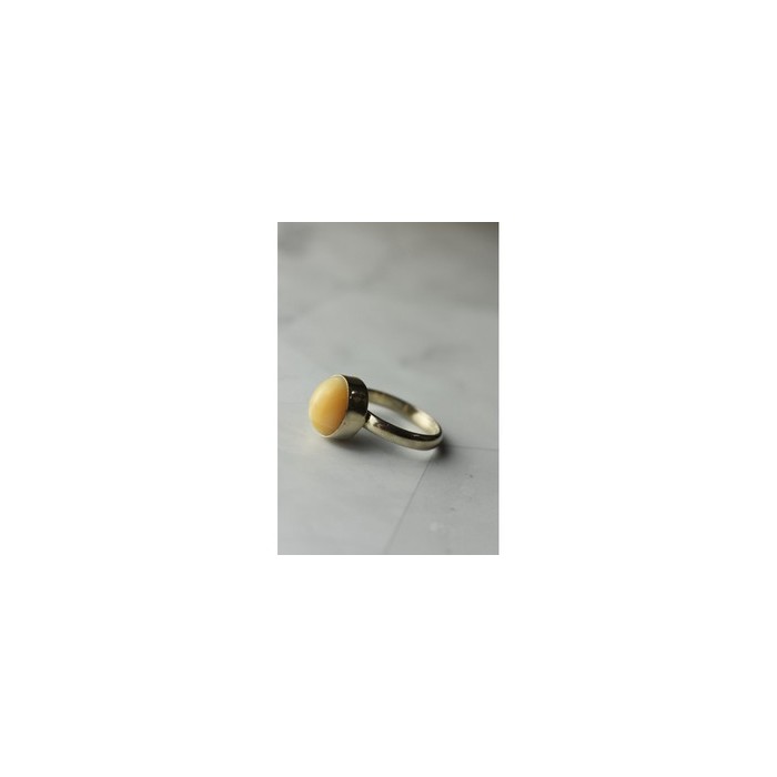 925 Sterling Silver Amber Ring Size 8.5