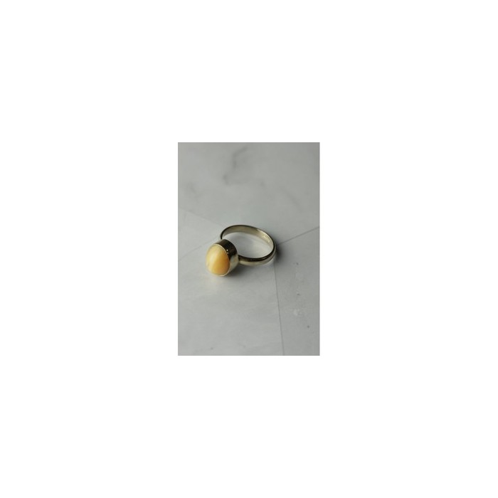 925 Sterling Silver Amber Ring Size 8.5