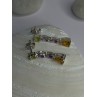 925 Sterling Silver Peridot & Amethyst & Citrine Earrings Length 0.90 inch