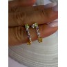 925 Sterling Silver Peridot & Amethyst & Citrine Earrings Length 0.90 inch
