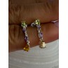 925 Sterling Silver Peridot & Amethyst & Citrine Earrings Length 0.90 inch