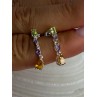 925 Sterling Silver Peridot & Amethyst & Citrine Earrings Length 0.90 inch