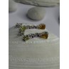 925 Sterling Silver Peridot & Amethyst & Citrine Earrings Length 0.90 inch