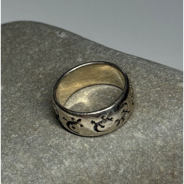 925 Sterling Silver Lizard Ring Size 7