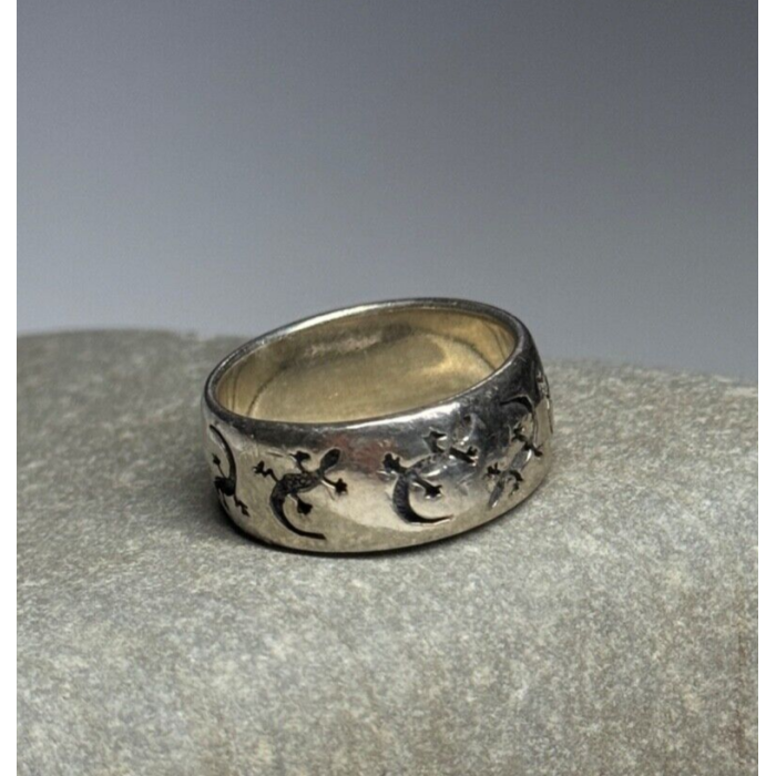 925 Sterling Silver Lizard Ring Size 7