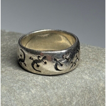 925 Sterling Silver Lizard Ring Size 7