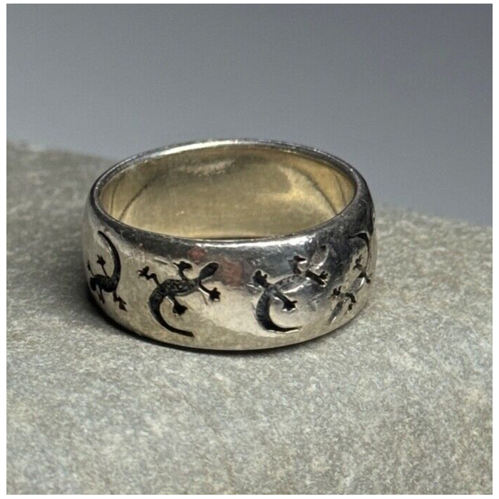 925 Sterling Silver Lizard Ring Size 7