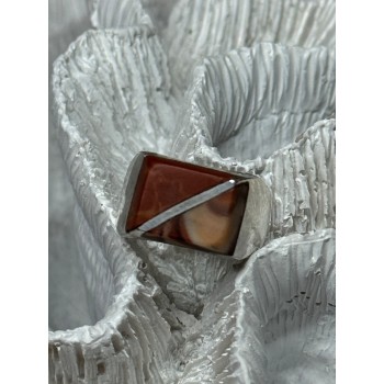 925 Sterling Silver Agate Ring Size 7