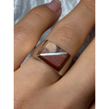 925 Sterling Silver Agate Ring Size 7