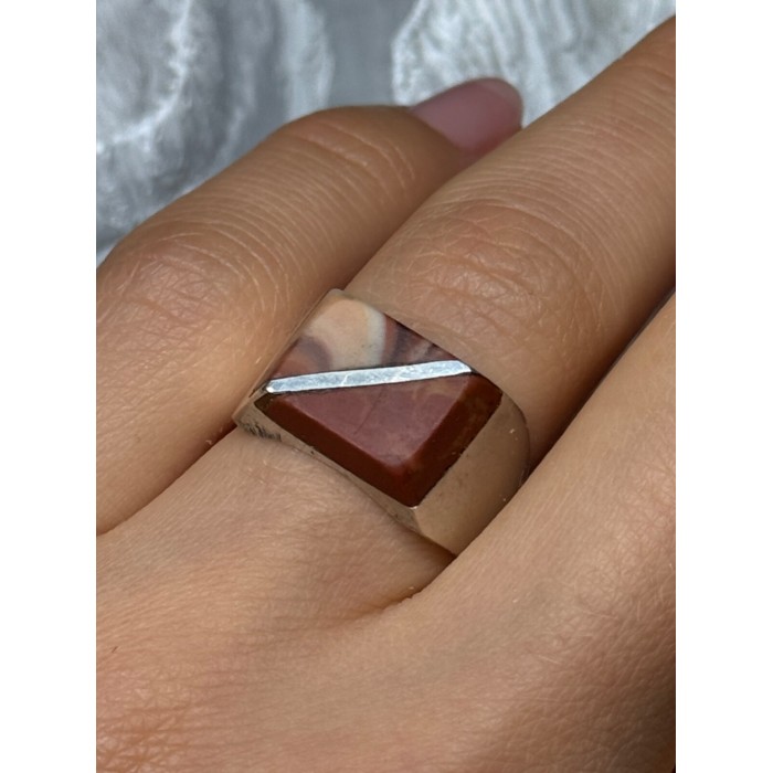 925 Sterling Silver Agate Ring Size 7