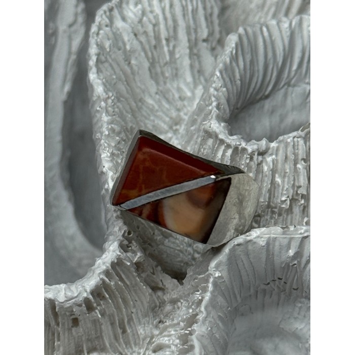 925 Sterling Silver Agate Ring Size 7