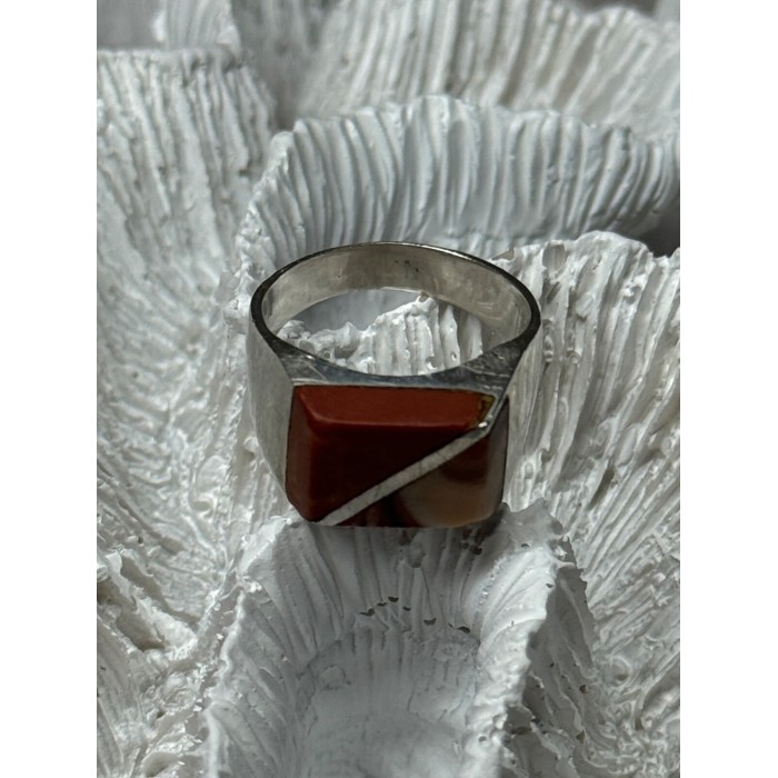 925 Sterling Silver Agate Ring Size 7