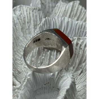 925 Sterling Silver Agate Ring Size 7