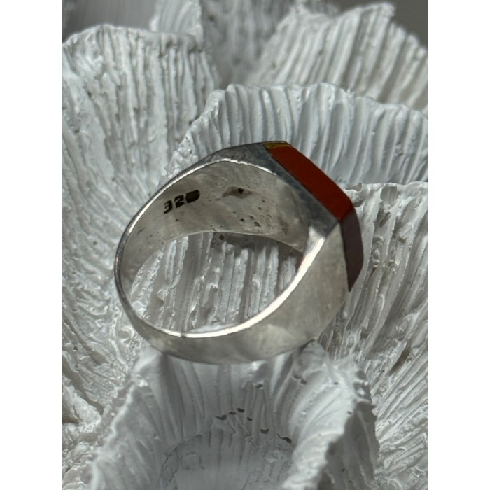 925 Sterling Silver Agate Ring Size 7