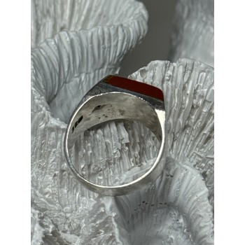 925 Sterling Silver Agate Ring Size 7