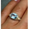 925 Sterling Silver Gold Plated Topaz Ring Size 6