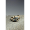 925 Sterling Silver Gold Plated Topaz Ring Size 6