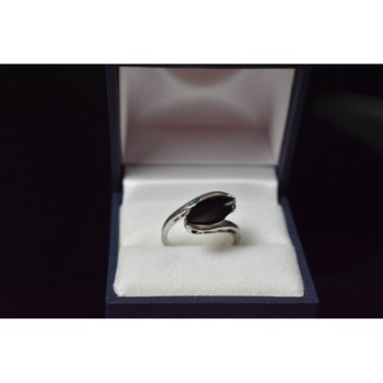 925 Sterling Silver Black Nephrite Ring Size 7.25