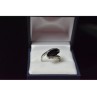 925 Sterling Silver Black Nephrite Ring Size 7.25