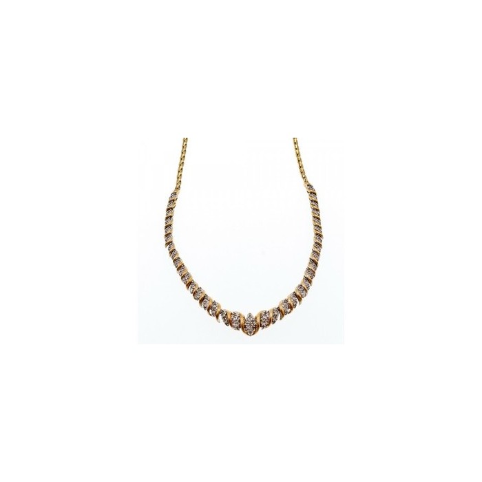 925 Sterling Silver Gold Plated Diamonds Necklace
