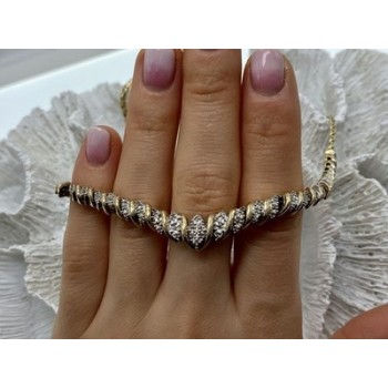 925 Sterling Silver Gold Plated Diamonds Necklace