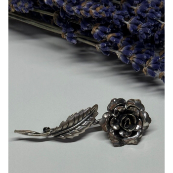 Jewelart 925 Sterling Silver Rose Brooch