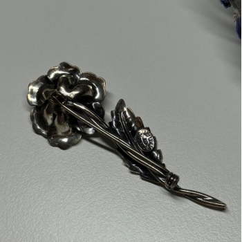 Jewelart 925 Sterling Silver Rose Brooch
