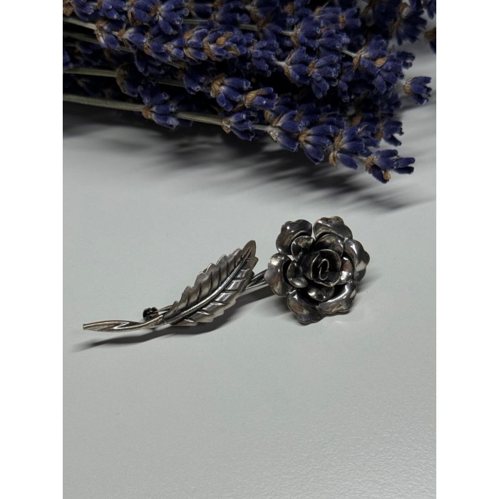 Jewelart 925 Sterling Silver Rose Brooch