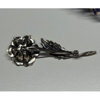 Jewelart 925 Sterling Silver Rose Brooch