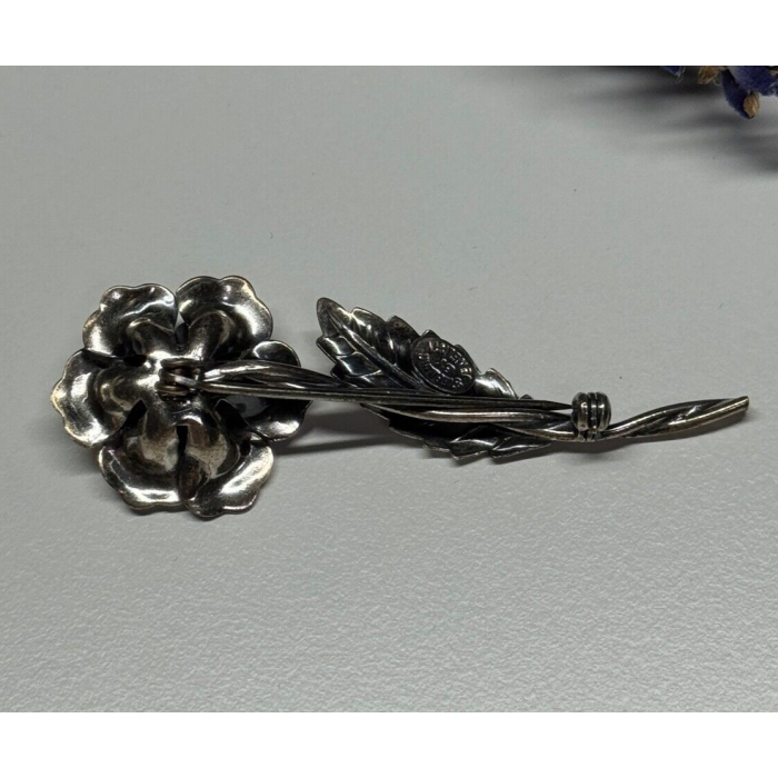 Jewelart 925 Sterling Silver Rose Brooch