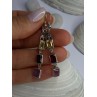 925 Sterling Silver Amethyst & Garnet & Citrine Earrings Length 2.30 inch