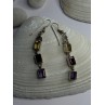 925 Sterling Silver Amethyst & Garnet & Citrine Earrings Length 2.30 inch