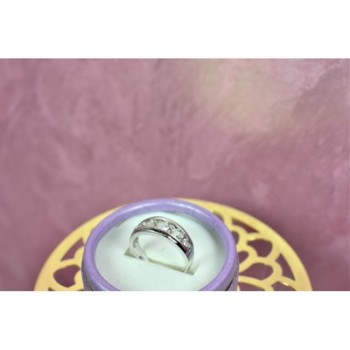 925 Sterling Silver CZ Band Ring Size 9.75