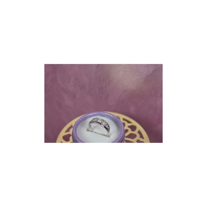 925 Sterling Silver CZ Band Ring Size 9.75